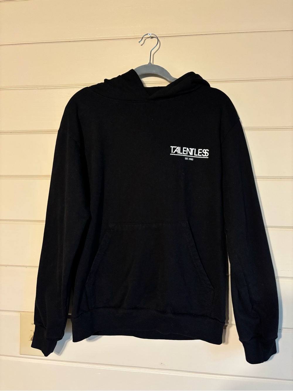 TALENTLESS Black Pullover Hoodie with Chest Logo